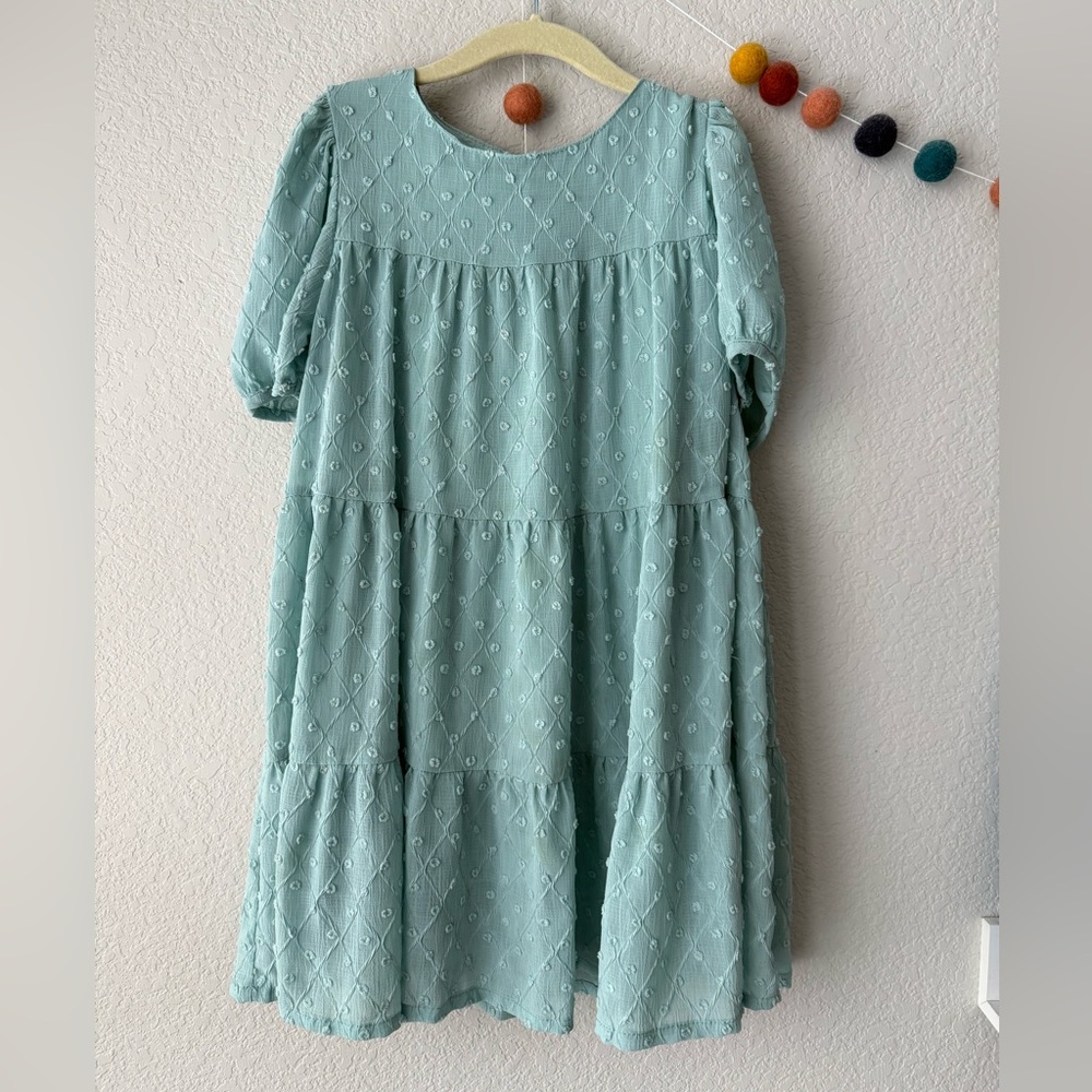 Mayoral Swiss dot tiered dress